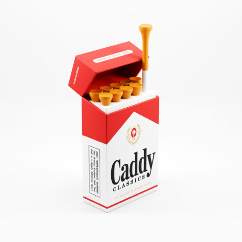 Caddy Classics ゴルフティーホルダー 竹製ティー10本入 Royal Reds